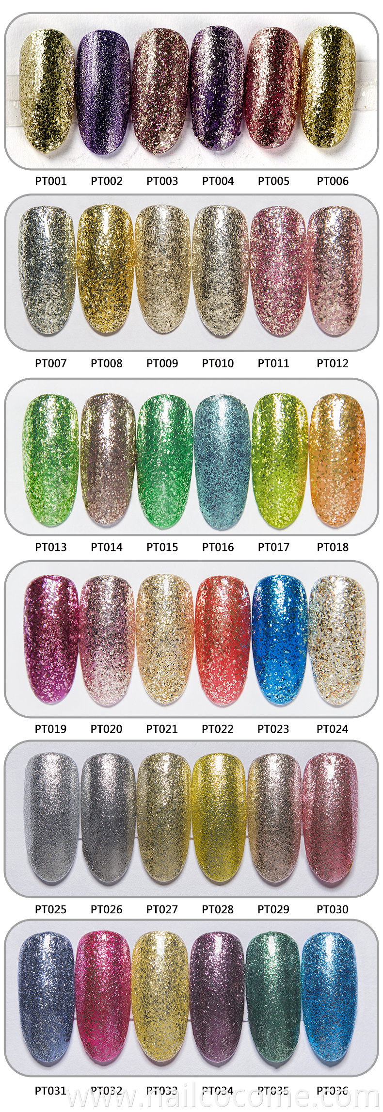 Wholesale Bling Bling Color glitter Gel Polish For Nails Supplies Salon